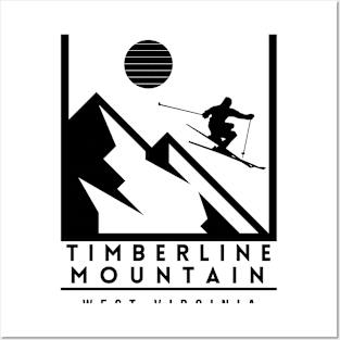 Timberline Mountain ski West Virginia USA Posters and Art